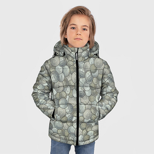 Зимняя куртка для мальчика Монеты Германии начала 20 века Рейхсмарка с имперс / 3D-Черный – фото 3