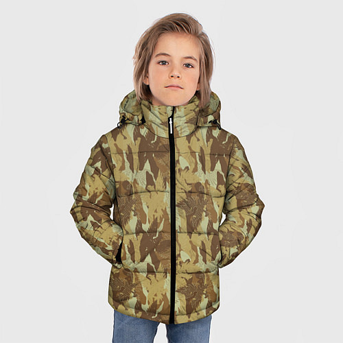 Зимняя куртка для мальчика Орлы камуфляж / 3D-Черный – фото 3
