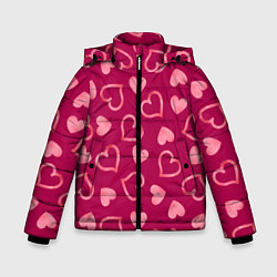 Куртка зимняя для мальчика Паттерн сердечки, цвет: 3D-светло-серый