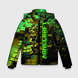 Куртка зимняя для мальчика Minecraft, pattern 2022, цвет: 3D-светло-серый