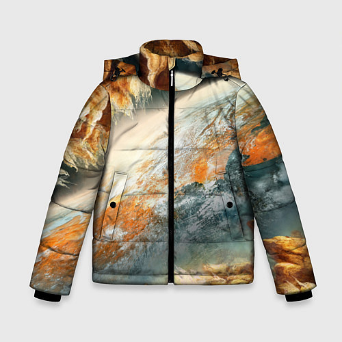 Зимняя куртка для мальчика Песчаный Космос / 3D-Светло-серый – фото 1