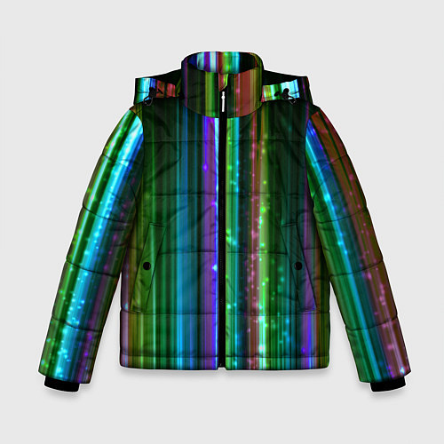 Зимняя куртка для мальчика Свет неоновой радуги / 3D-Светло-серый – фото 1