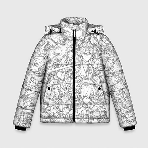 Зимняя куртка для мальчика ПЕРСОНАЖИ МАНГА ГЕНШИН ИМПАКТ / 3D-Светло-серый – фото 1