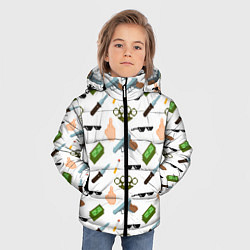 Куртка зимняя для мальчика Плохой Парень мем, цвет: 3D-светло-серый — фото 2