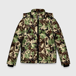 Куртка зимняя для мальчика Мятый Камуфляж, цвет: 3D-черный