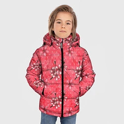 Куртка зимняя для мальчика Сакура красная, цвет: 3D-светло-серый — фото 2