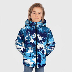 Куртка зимняя для мальчика Сине-бело-голубой камуфляж, цвет: 3D-светло-серый — фото 2