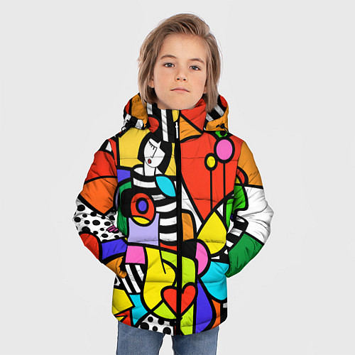 Зимняя куртка для мальчика Romero Britto - valentines day / 3D-Черный – фото 3