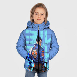Куртка зимняя для мальчика Юру спиной, цвет: 3D-светло-серый — фото 2