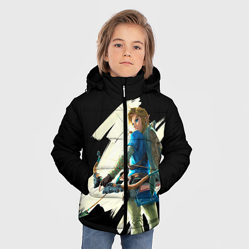 Зимняя куртка для мальчика Линк с луком / 3D-Светло-серый – фото 3