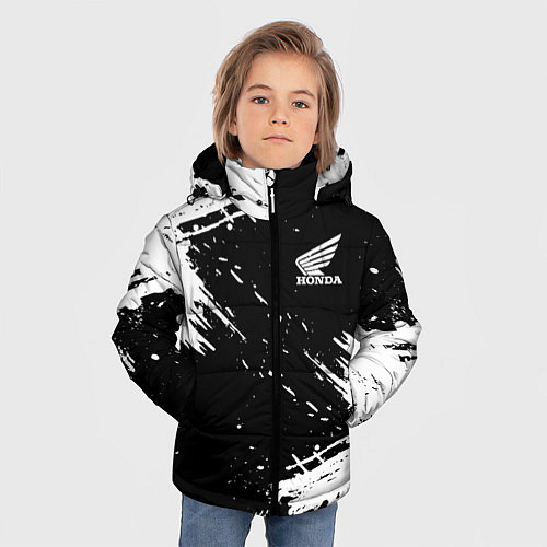 Зимняя куртка для мальчика Honda Брызги Красок / 3D-Черный – фото 3