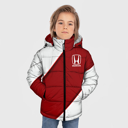 Зимняя куртка для мальчика Honda - Red sport / 3D-Черный – фото 3