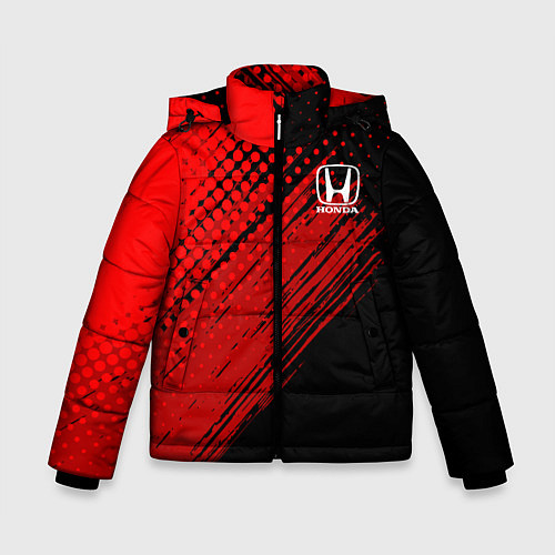 Зимняя куртка для мальчика Honda - Red texture / 3D-Светло-серый – фото 1