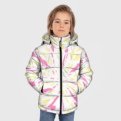 Куртка зимняя для мальчика Розовый с желтым принт тай-дай, цвет: 3D-красный — фото 2