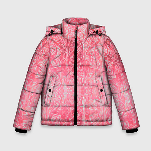 Зимняя куртка для мальчика Скандинавские узорыДраконы / 3D-Светло-серый – фото 1