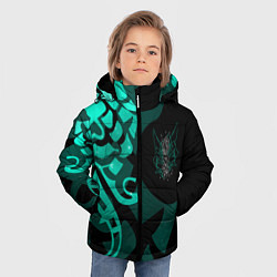 Куртка зимняя для мальчика МАСКА И ТАТУИРОВКА СЯО XIAO ГЕНШИН, цвет: 3D-красный — фото 2