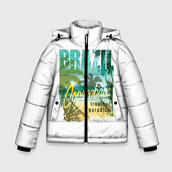 Куртка зимняя для мальчика Тропический Рай Бразилии, цвет: 3D-черный