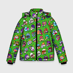 Зимняя куртка для мальчика Особые редкие значки Бравл Пины зеленый фон Brawl