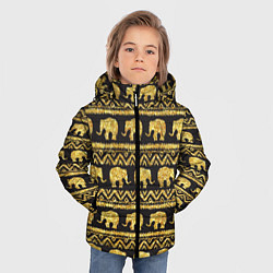 Куртка зимняя для мальчика Золотые слоны, цвет: 3D-черный — фото 2