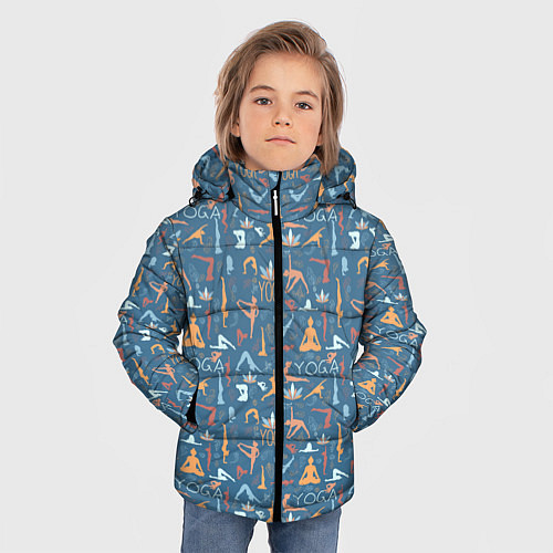 Зимняя куртка для мальчика Йога, Гимнастика, Медитация / 3D-Черный – фото 3