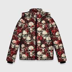 Куртка зимняя для мальчика Кровавые Черепа Skulls, цвет: 3D-красный
