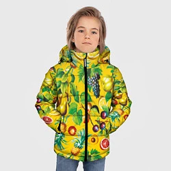 Куртка зимняя для мальчика Лето Фрукты, цвет: 3D-светло-серый — фото 2