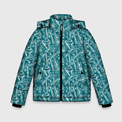 Куртка зимняя для мальчика Инструменты Сантехника, цвет: 3D-черный