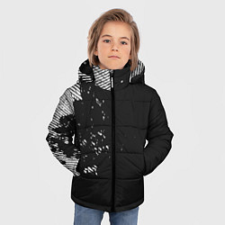 Куртка зимняя для мальчика ЧЕРНОЕ БЕЛЫЙ ГРАНЖ ПОЛОСЫЫ, цвет: 3D-светло-серый — фото 2