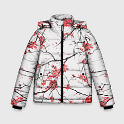 Куртка зимняя для мальчика Осенние деревья, цвет: 3D-черный