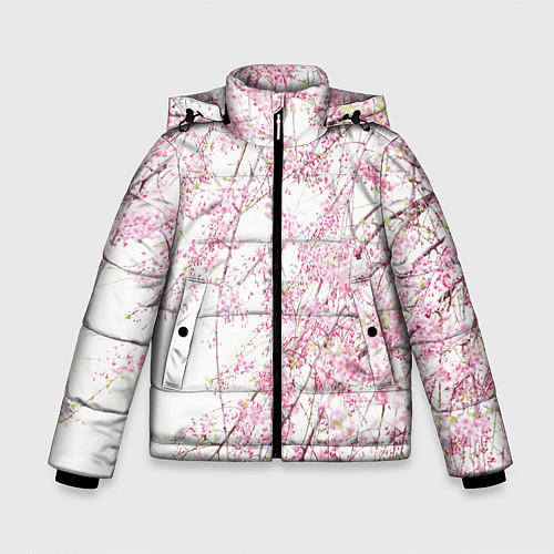 Зимняя куртка для мальчика Розовое цветение / 3D-Светло-серый – фото 1