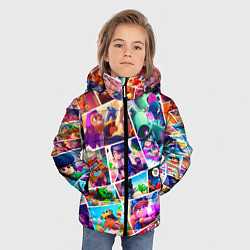 Куртка зимняя для мальчика Комикс Бравл старс Все персонажи, цвет: 3D-черный — фото 2