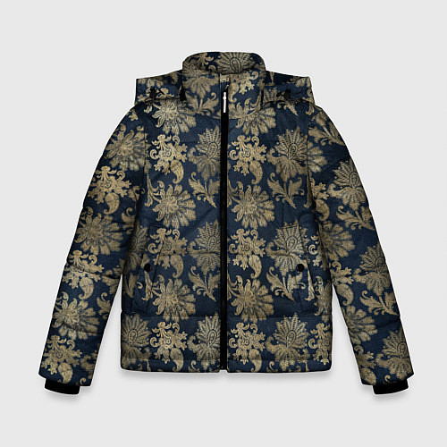 Зимняя куртка для мальчика Классические узоры цветы / 3D-Светло-серый – фото 1