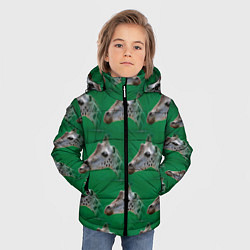 Куртка зимняя для мальчика Голова жирафа паттерн, цвет: 3D-красный — фото 2