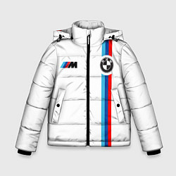 Куртка зимняя для мальчика БМВ 3 STRIPE BMW WHITE, цвет: 3D-черный
