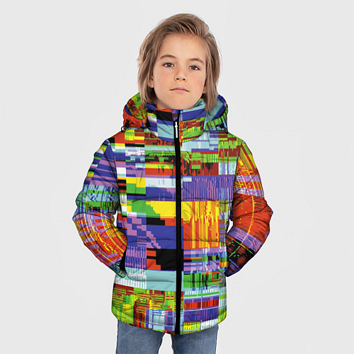 Зимняя куртка для мальчика Vanguard glitch fashion pattern 2022 / 3D-Светло-серый – фото 3