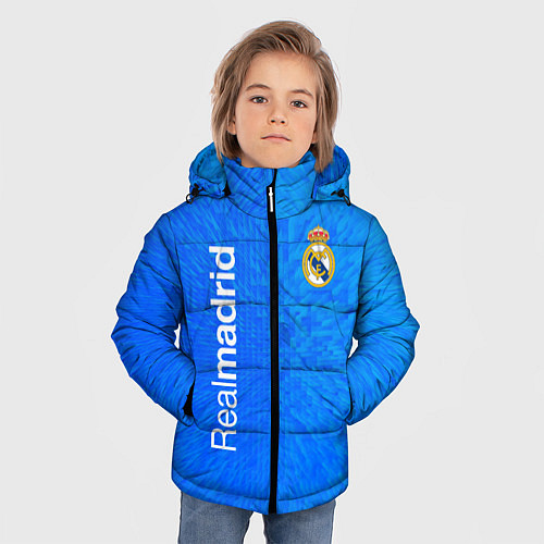 Зимняя куртка для мальчика Реал мадрид real madrid abstraction / 3D-Черный – фото 3