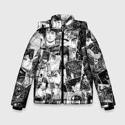 Куртка зимняя для мальчика Berserk pattern, цвет: 3D-светло-серый
