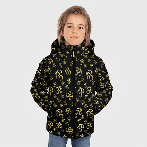 Зимняя куртка для мальчика Знак - ОМ / 3D-Черный – фото 3