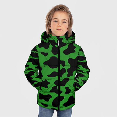 Зимняя куртка для мальчика Армейский камуфляж / 3D-Черный – фото 3