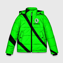 Куртка зимняя для мальчика SKODA Логотип, цвет: 3D-красный