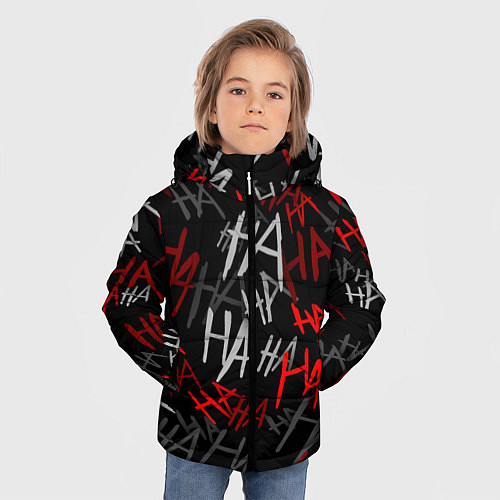 Зимняя куртка для мальчика HA HA HA / 3D-Черный – фото 3