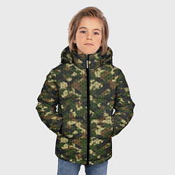 Куртка зимняя для мальчика Камуфляж лесной с высокотехнологичной гексагональн, цвет: 3D-черный — фото 2