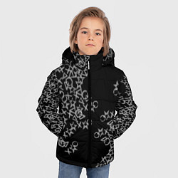 Куртка зимняя для мальчика Абстракция ,серебряный геометрический узор, цвет: 3D-черный — фото 2