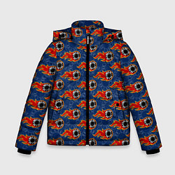 Куртка зимняя для мальчика Фишки, Ставки, Покер, цвет: 3D-красный