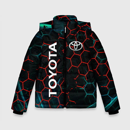 Зимняя куртка для мальчика Toyota соты / 3D-Светло-серый – фото 1