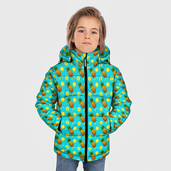 Куртка зимняя для мальчика Много ананасов, цвет: 3D-красный — фото 2