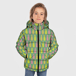 Куртка зимняя для мальчика Шествие ананасов, цвет: 3D-черный — фото 2