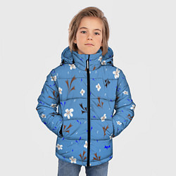 Куртка зимняя для мальчика Цветочки мелкие, цвет: 3D-красный — фото 2