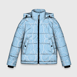 Зимняя куртка для мальчика Вязаный светлый узор, абстракция Нежный голубой цв