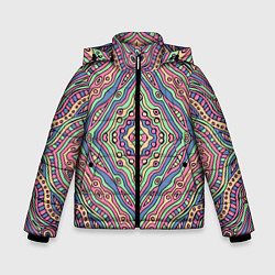 Зимняя куртка для мальчика Разноцветный узор Калейдоскоп Абстракция